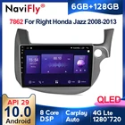 6G + 128G QLED Android 4G IPS для HONDA FIT JAZZ 2008-2013 правый руль автомобиля радио головное устройство плеер GPS навигация WiFi 4G