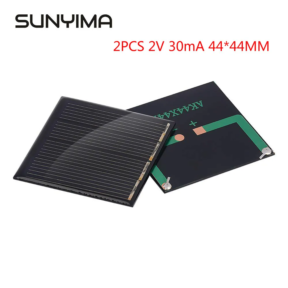 SUNYIMA 2 шт. 2В 30mA 44*44 мм Панели солнечные поликристаллические Мини Солнечная Системы