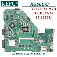 kefu x550cc original mainboard for asus x550c x550cl with 4gb ram i5 3317u gt720m laptop motherboard