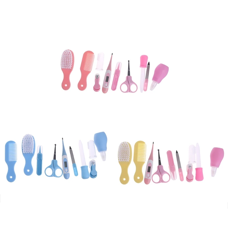 

10pcs/Set Newborn Baby Kids Nail Hair Health Care Thermometer Grooming Brush Kit