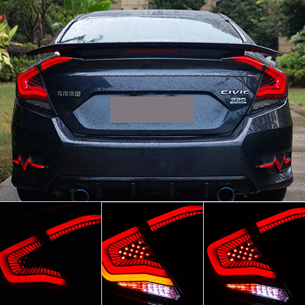 2 шт. Автомобильные светодиодные задние фонари для Honda Civic G10 X 2016 2019|Фара авто в