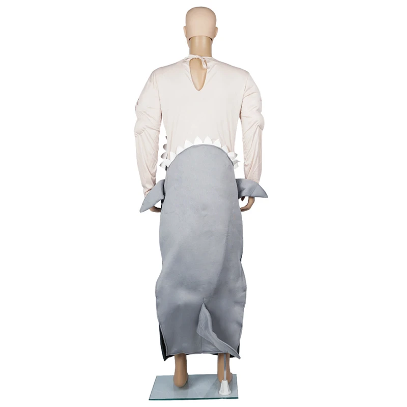 

Funny Cannibal Shark Costume Piranha Jumpsuit Halloween Costume For Adult
