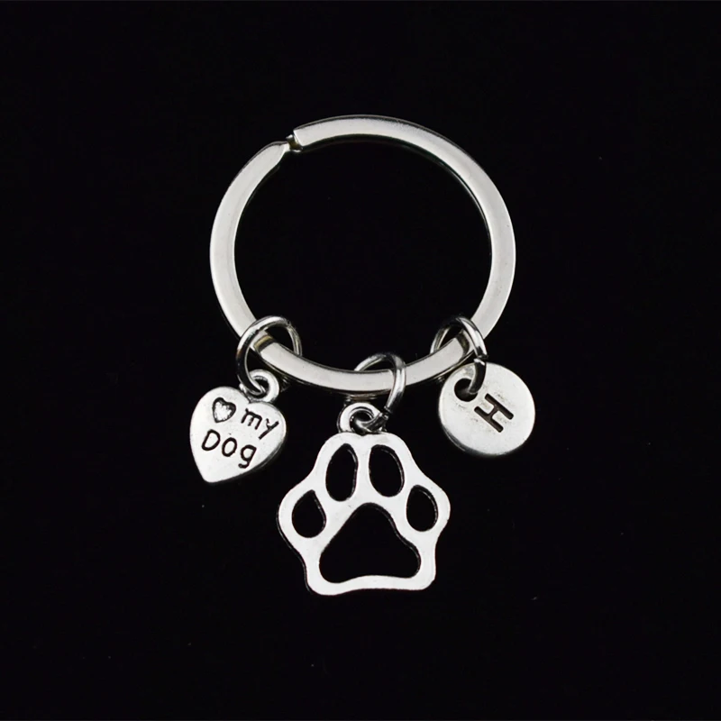 Модные античные серебряные собачьи следы лапы животных цепи подвески надписи A-Z