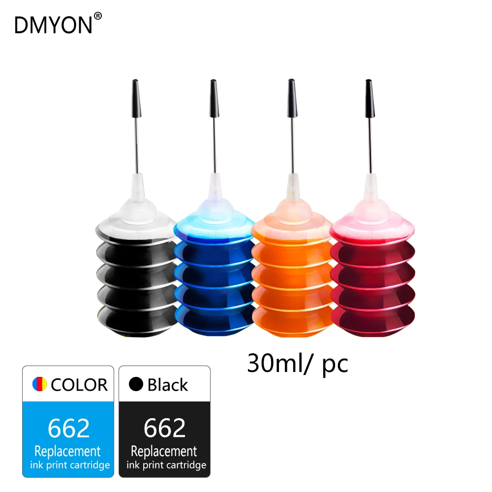 DMYON 662XL многоразовый чернильный картридж совместимый для HP 662 Deskjet 1015 1515 2515 2545 2645 3515