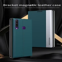 6d plating leather flip cover for huawei p30 p40 y6p mate 20 pro nova 7i smart magnetic flip case for honor 9c 10x 10 lite cove