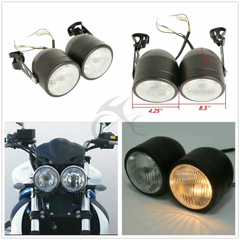 Передняя фара лампа с кронштейном для Harley Dual Sport мотоцикл черный/хром |
