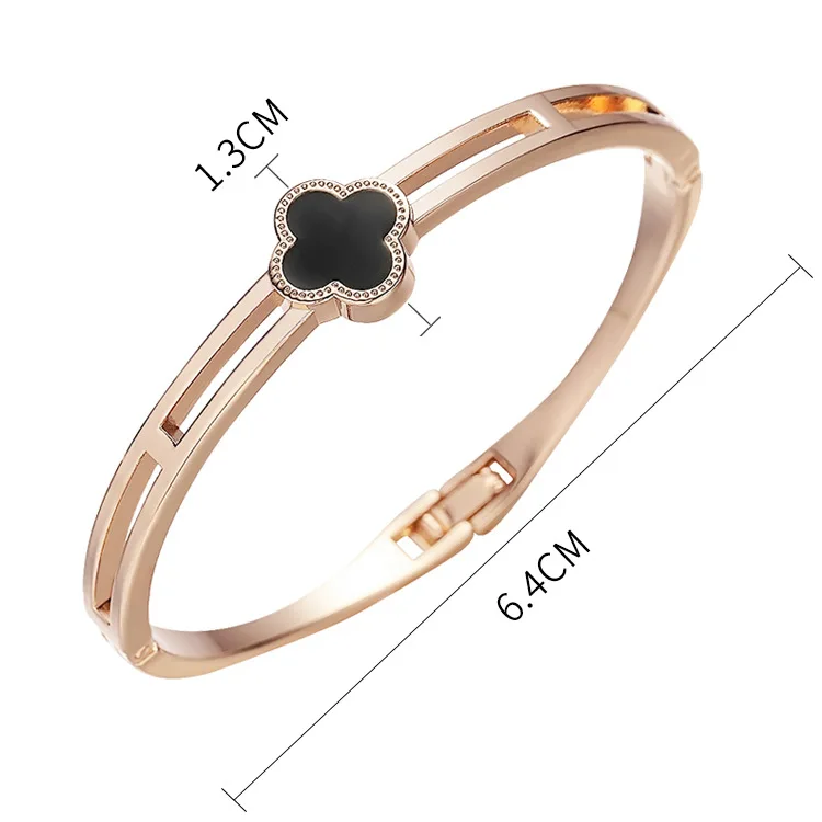 

2021 new fashion simple four-leaf clover lady Bangle three-color optional bracelet female bracelet gift
