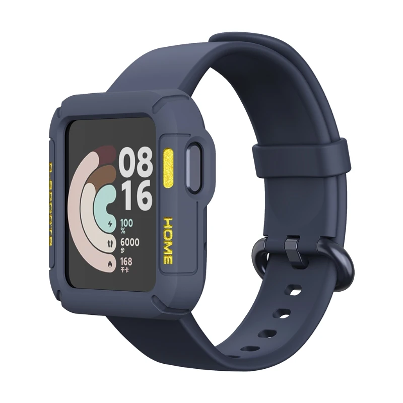 Мягкий защитный чехол из ТПУ для Mi Watch Lite часов полная защита экрана чехол-бампер