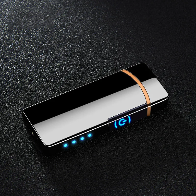 New Electric Double Arc Lighter Charging USB Portable Windproof Touch Sensor with Power Indicator Cigarette lighters | Дом и сад