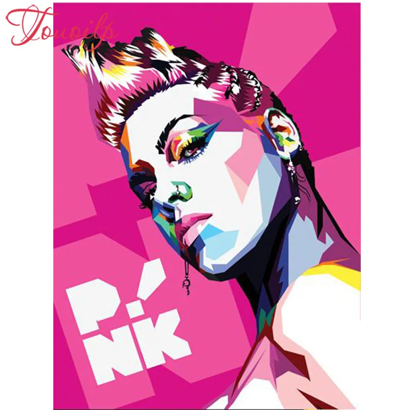 

diy Diamond Embroidery Full Diamond Mosaic Cross Stitch Singer pink Diamond Painting Rhinestones Needlework For Home Decor Gift