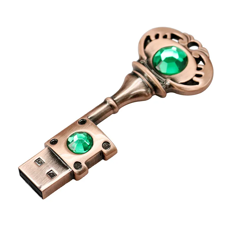 Сердце ключ USB флэш-накопитель ювелирные изделия Алмазный ключ ручка-накопитель 4G 8GB 16GB 64GB Флешка карта памяти Usb флешка водонепроницаемый металлический ключ
