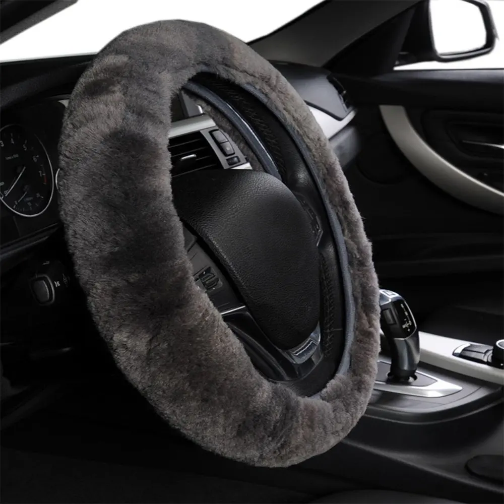Чехол на руль AUTOYOUTH шерстяной из натуральной овчины очень мягкий плюшевый теплый