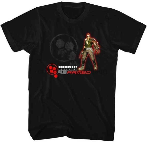

Adult T Shirt Bionic Commando Rearmed X Box 360 NES Video Game