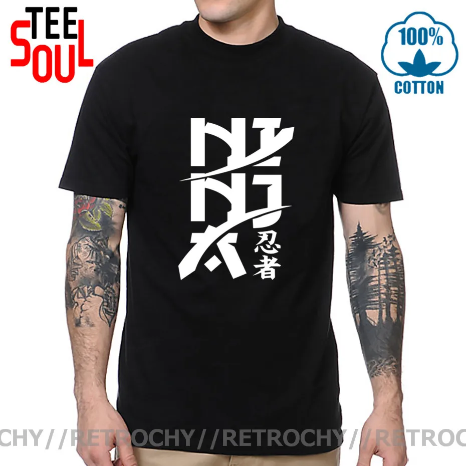 Новинка 2020 дизайнерская футболка с японским принтом Kanji Ninja хлопковые