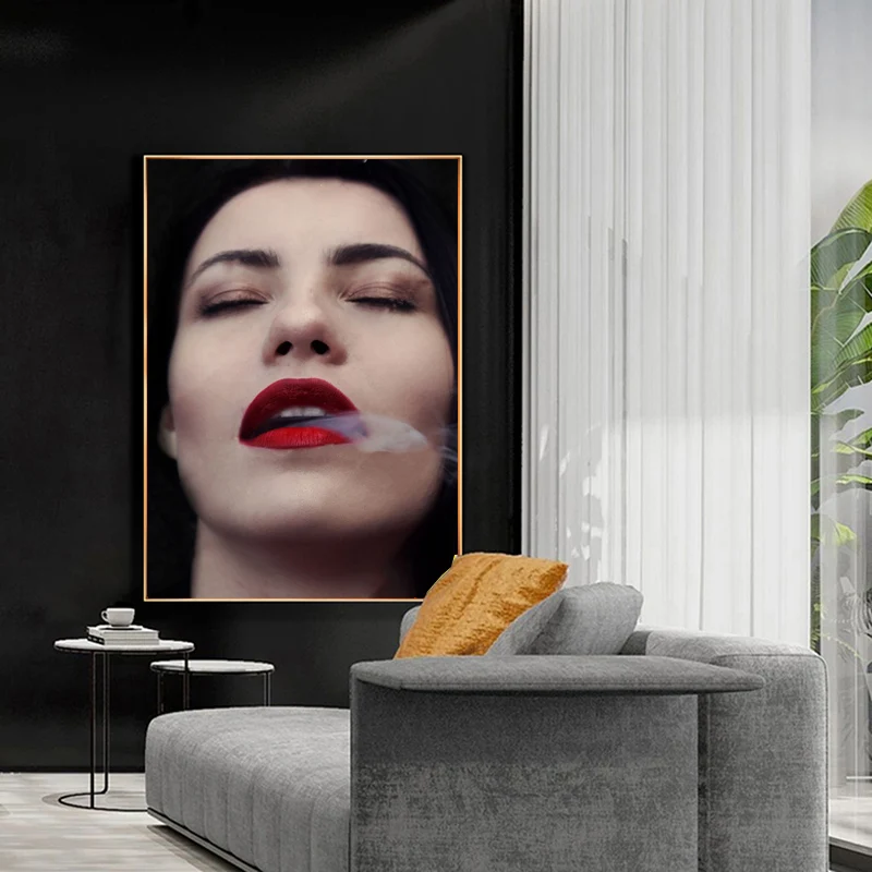 Туалет Сексуальная курящая постер печать на холсте Современная живопись бар