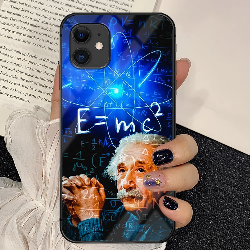 

Famous Scientist Physicist Phone Tempered Glass Case Cover For IPhone 6 6S 7 8 11 12 X Xr Xs Se 2020 Pro Max Plus Mini Painting