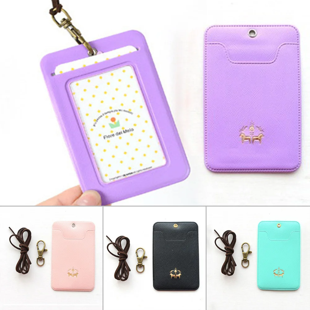 Женский Чехол для карт держатель школьников из искусственной кожи Портативный