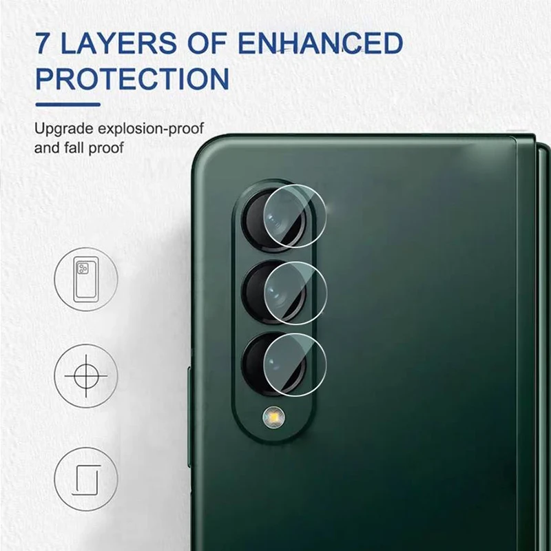 Lens Film for Samsung Galaxy Z Fold 3 Split Flexible Tempered Glass Anti-scatch Back Camera Protector for Samsung Galaxy Z Fold3