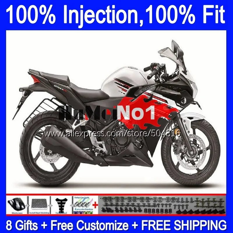 

Инъекция OEM для HONDA CBR250R MC41 11 12 2013 2014 2015 127MC.10 CBR250 CBR 250R 250 R 2011 2012 13 14 15 обтекатель серебристый Лидер продаж