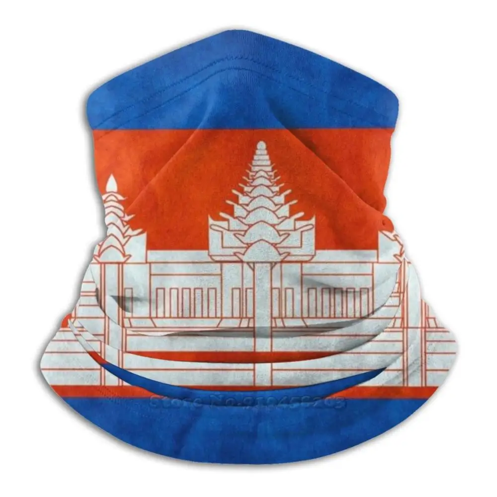 

Камбоджийский | Камбоджийский флаг | 3d-бандана с национальным флагом Камбоджи, теплая мягкая флисовая маска для лица и шеи, спортивный шарф с...