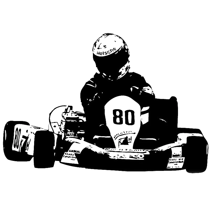 Go kart открытые колесные авто гонки Мотоспорт Наклейка на стену винил Стикеры
