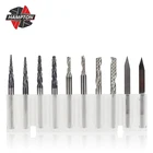 Hampton 10 шт. 3,175 мм хвостовик фрезы для контурной обработки ЧПУ однотонные карбидные наконечники для гравировки фрезерный станок по дереву Комплект для резьбы по дереву инструменты