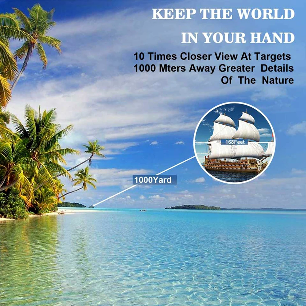 

10x25 high-definition powerful binoculars 1000M long-range binoculars, used for hunting sports, outdoor camping trips