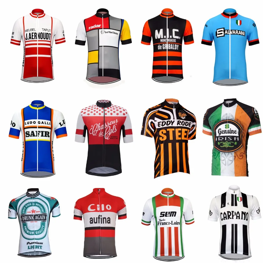 2019 Ретро Велоспорт Джерси одежда для езды ropa ciclismo мужская классическая на