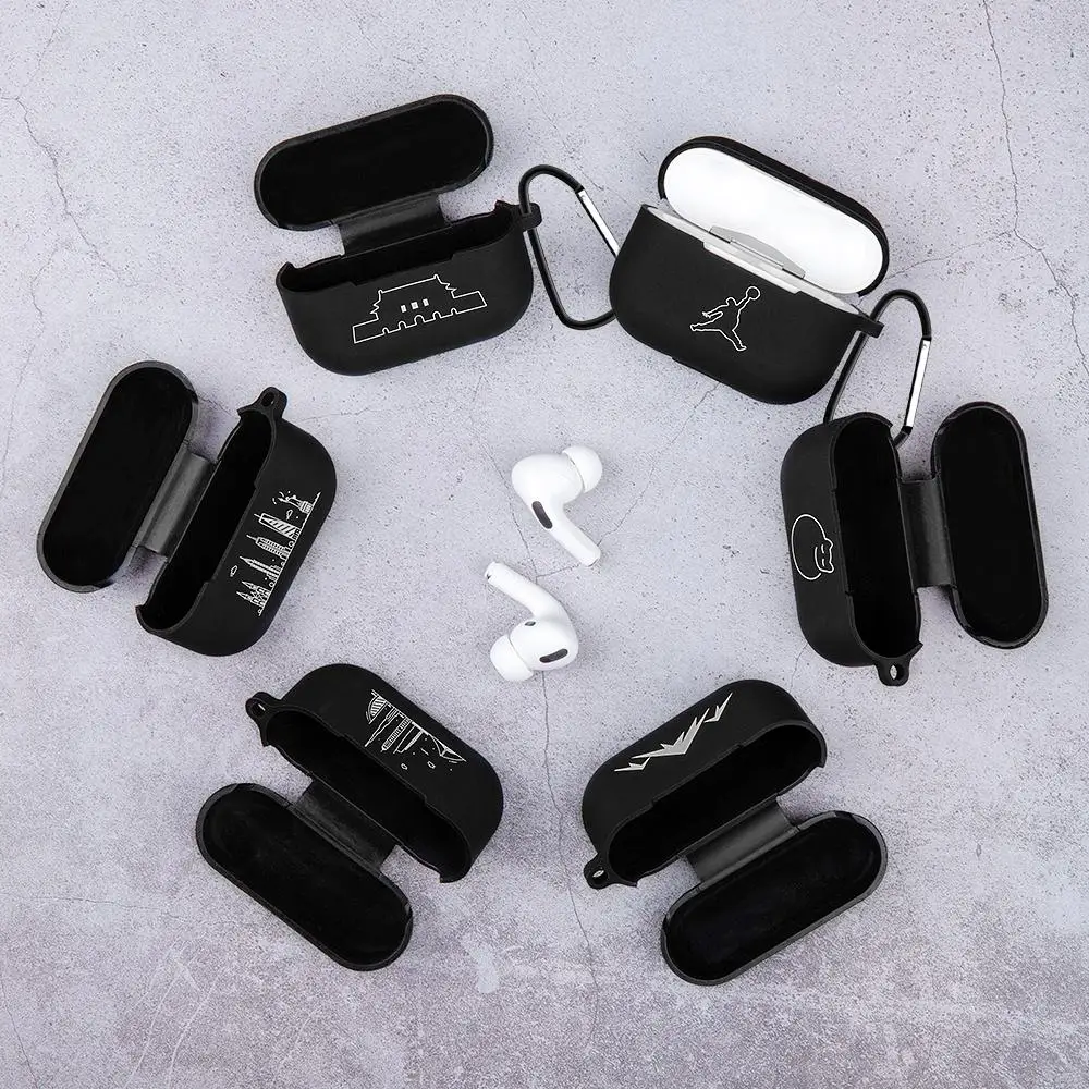 Ультратонкий силиконовый чехол для Airpods Pro Air pods с мультяшным рисунком Pods Черный
