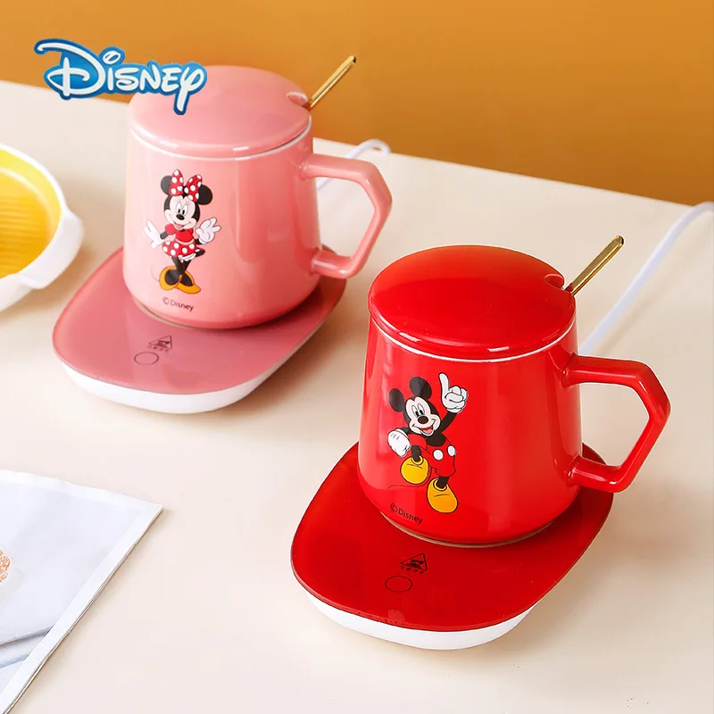 Disney-taza de Mickey Mouse, vaso de temperatura constante de 55 °, taza cálida de dibujos animados de Minnie Mouse, taza de café de cerámica para oficina, regalo