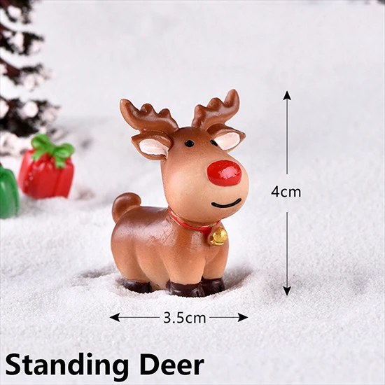 Standing Deer 1 шт. подарок микро бонсай для пейзажа Сказочный Сад домашний Декор Фигурка снеговика Мини Санта Клаус рождественские украшения аксессуары - Цвет: Standing Deer