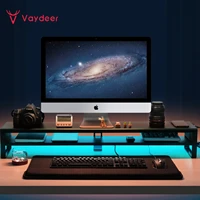 2 tiers dual monitor stand aluminum monitor riser with wireless charging and 4 usb 3 0 hub ports for pc computer tv space saving