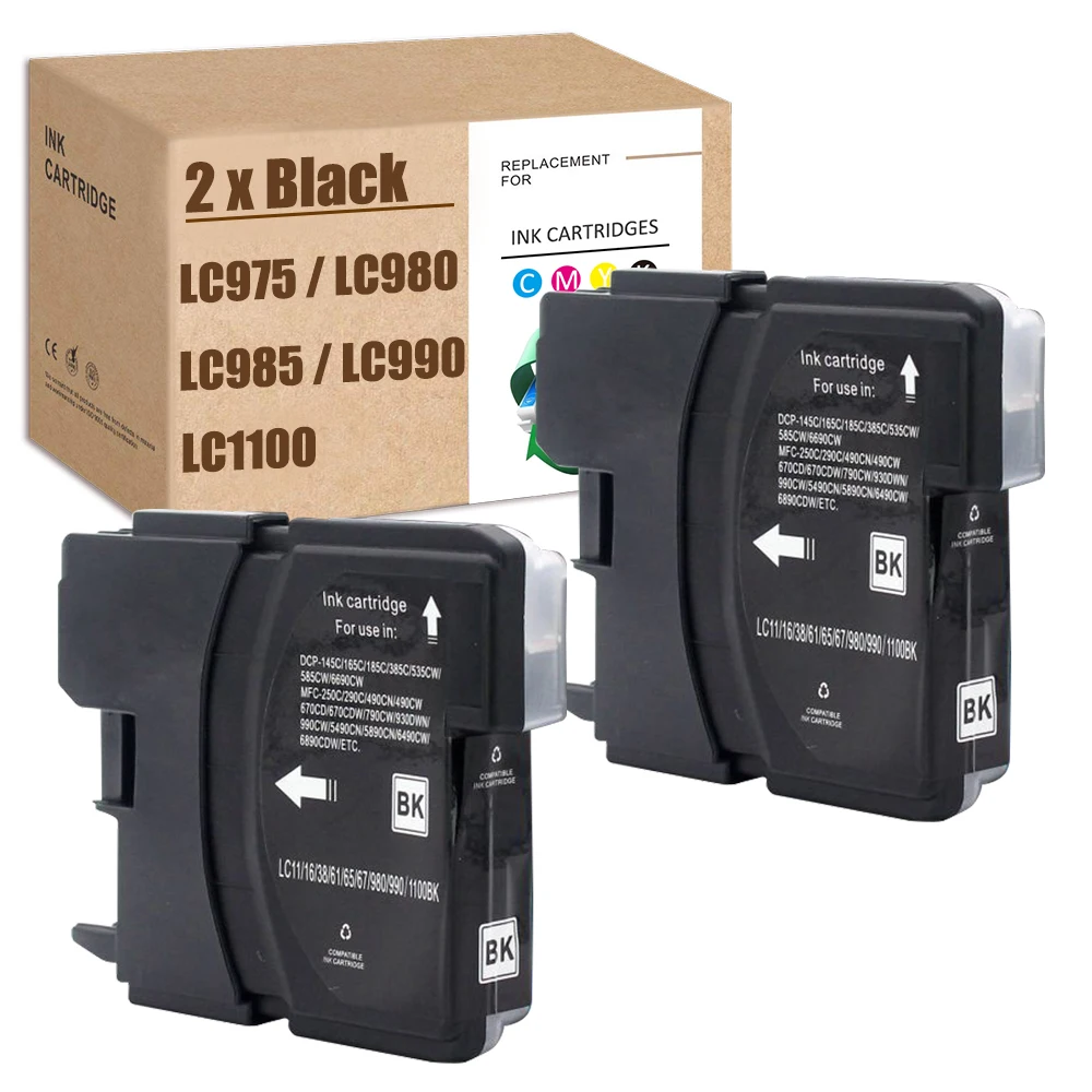 Для Brother LC1100 черный LC980 LC980BK LC975 DCP-195C 385C MFC-490CN MFC-5490CN DCP-375CW DCP-377CW DCP-383C | Компьютеры и
