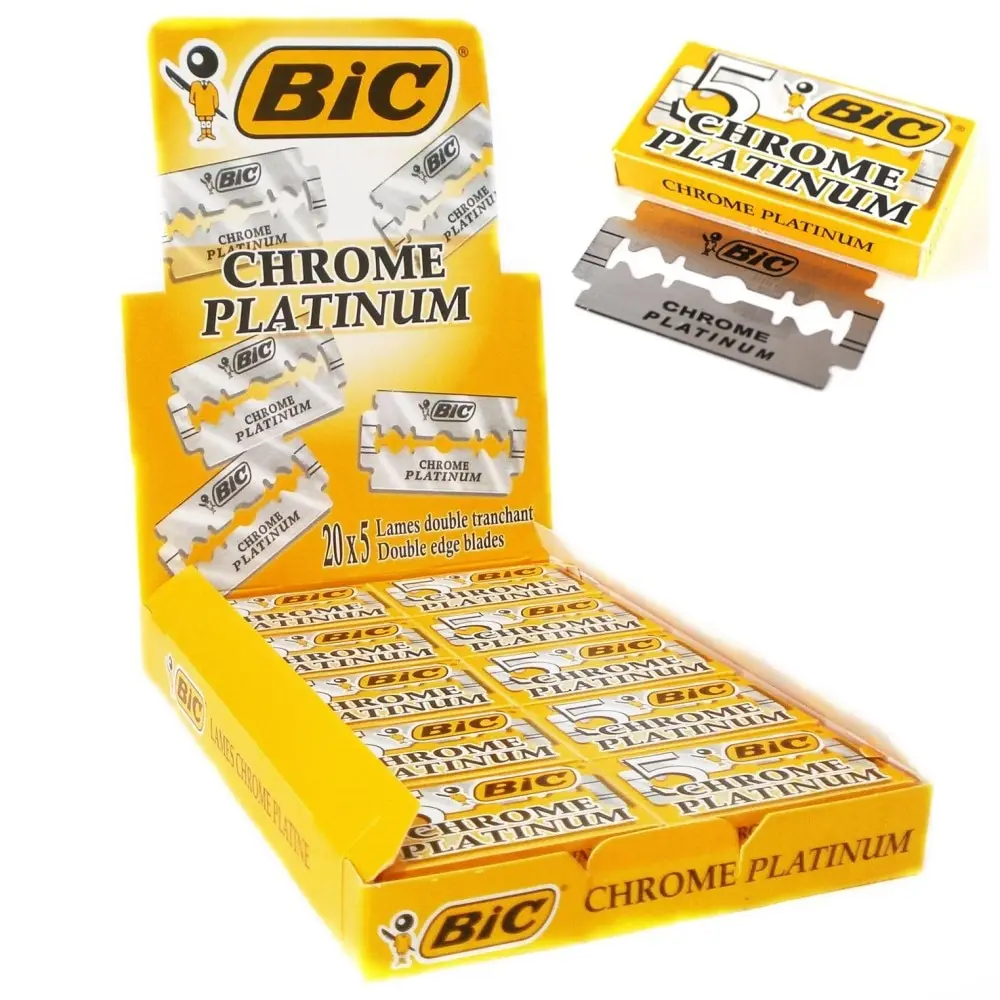 Бритвенные лезвия BIC Chrome Platinum с двойным краем 100 шт. | Красота и здоровье