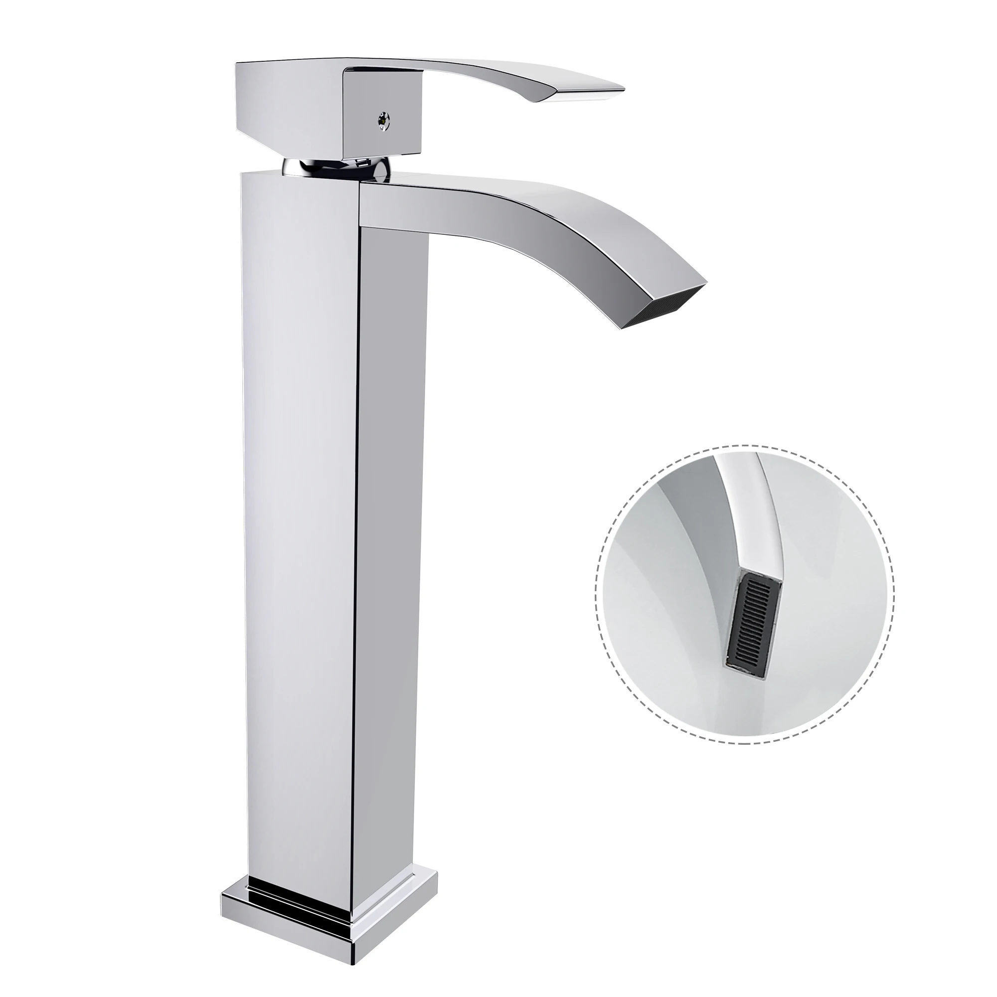 Квадратный хромированный кран для раковины смеситель ванной комнаты Широкий