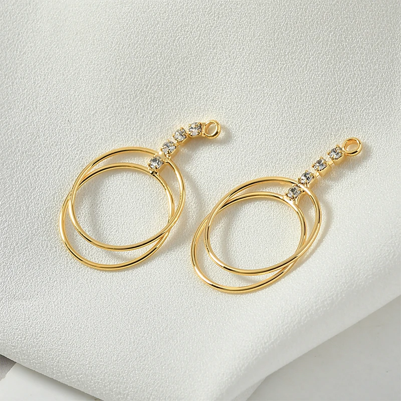 Медное покрытие из настоящего золота 18 карат простые геометрические круглые