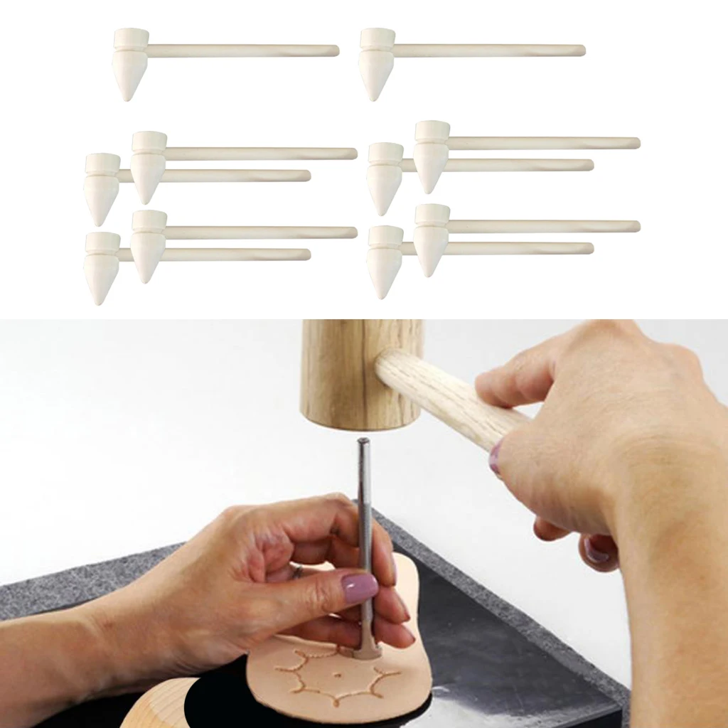 

20x Mini Wooden Hammer Mallet for Leather Craft Carving Stamping Kids Pounding