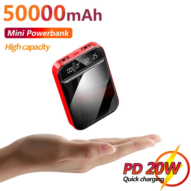 

Mini Large Capacity 50000mAh Power Bank Is Suitable with 2 USB for Xiaomi IPhone Samsung Portable Fast Charging External Battery