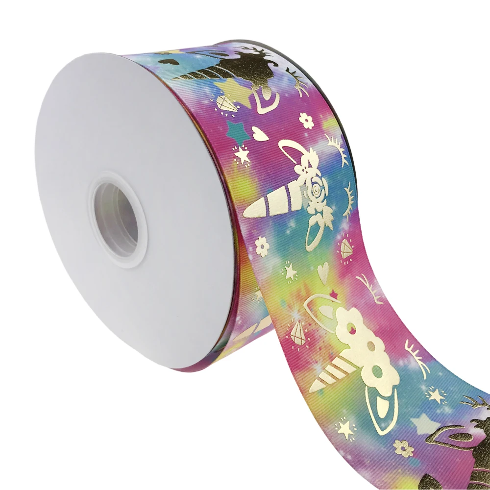 3 дюйма 75 мм Высококачественная Золотая фольга голограмма лента для DIY волос лук для украшения подарочных упаковок - Цвет: 01