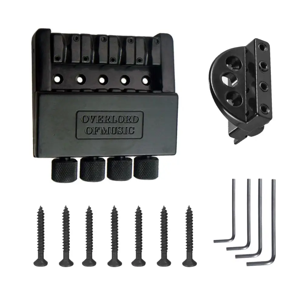 Безголовый электрическая бас гитара задний мост Набор неподвижный Hardtail седло 4