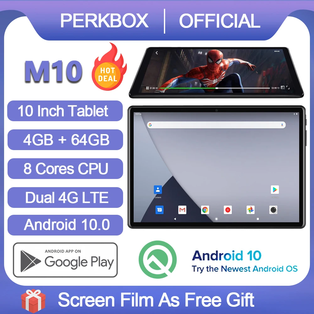 2021 версия 10 дюймовый Восьмиядерный Android 0 планшетный ПК 1280x800 IPS 4 Гб Оперативная