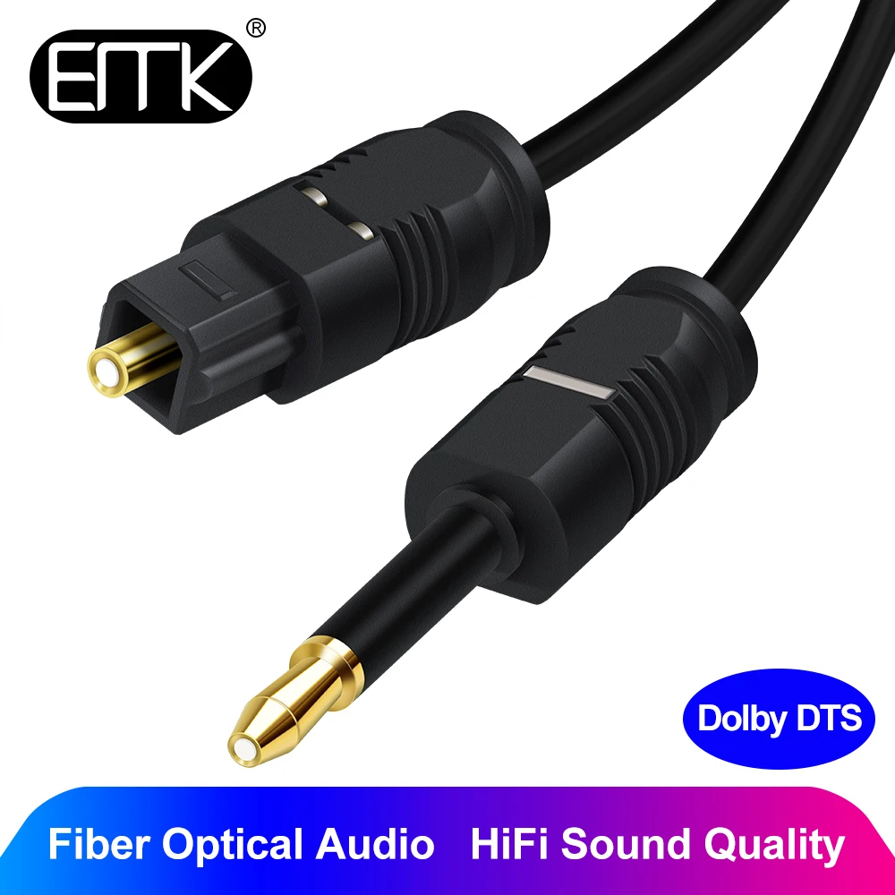 

EMK Digital Toslink to Mini Toslink Cable 3.5 Optical SPDIF Audio Cable for Macbook home theater Blue-ray 1m 1.5m 2m