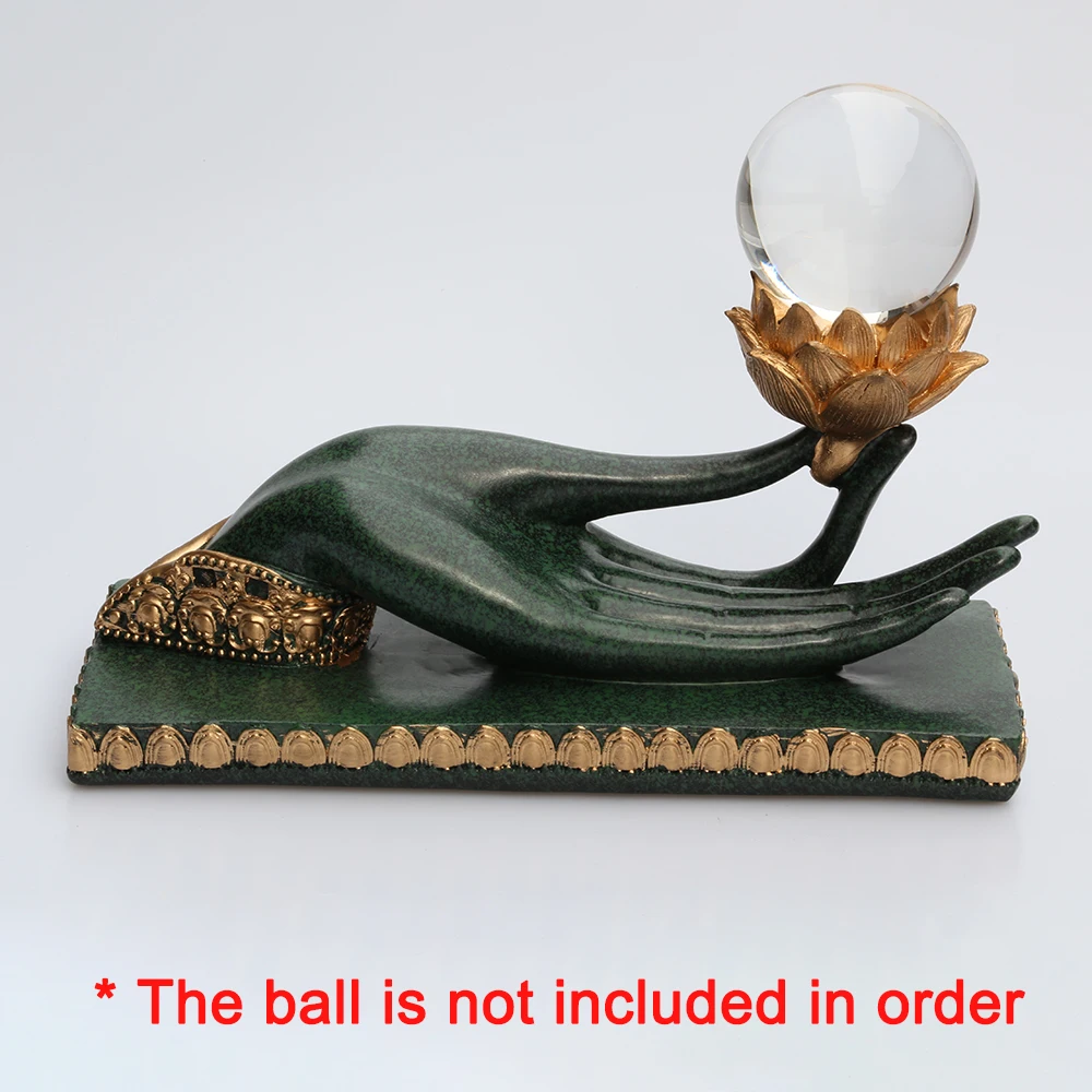 Полимерная подставка Будда для стеклянных объективов с кристаллами и шариками