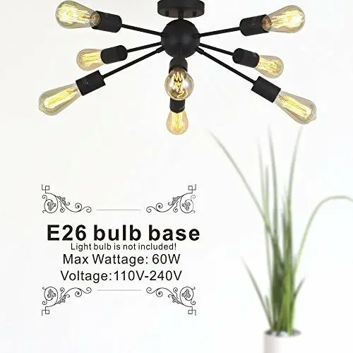 Современный потолочный светильник с 8 осветительными приборами Sputnik Chanderlier из