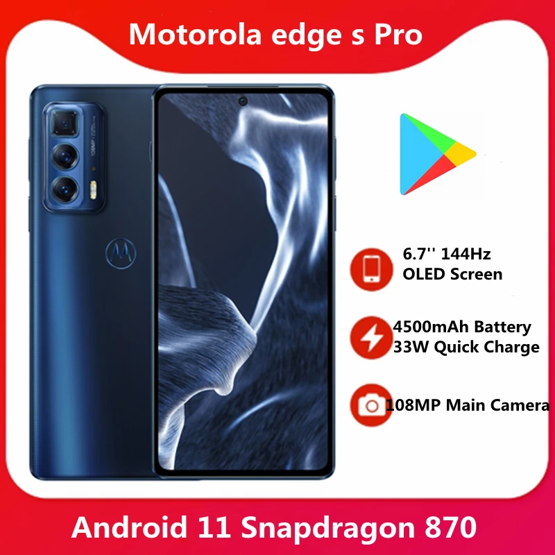 Телефон Motorola Moto Edge S Pro с глобальной прошивкой (опционально) экран 6 7 дюйма 4500 Гц OLED