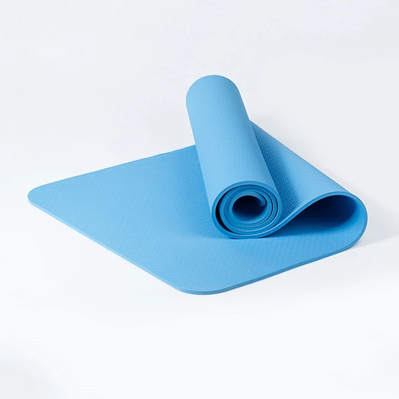 Light Blue TPE Эластичный Коврик для йоги для начинающих, нескользящий экологический коврик для фитнеса, пилатеса, монохромный ковер, коврики для тренажерного зала, 183 см* 63 см - Цвет: Light Blue