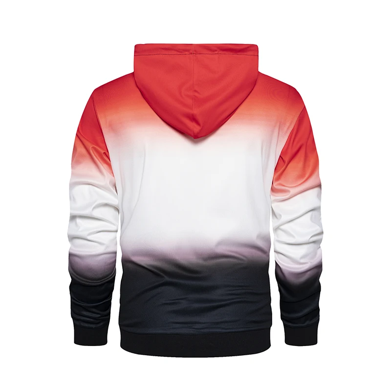 Толстовка мужская с градиентом свитшот капюшоном в стиле Харадзюку пуловер