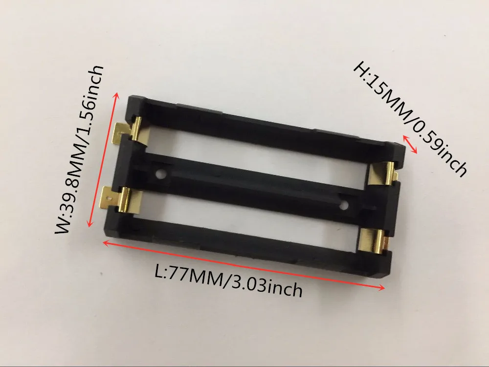 10 шт./лот 2X18650 батарейный отсек высокое качество SMD держатель батареи с бронзовыми