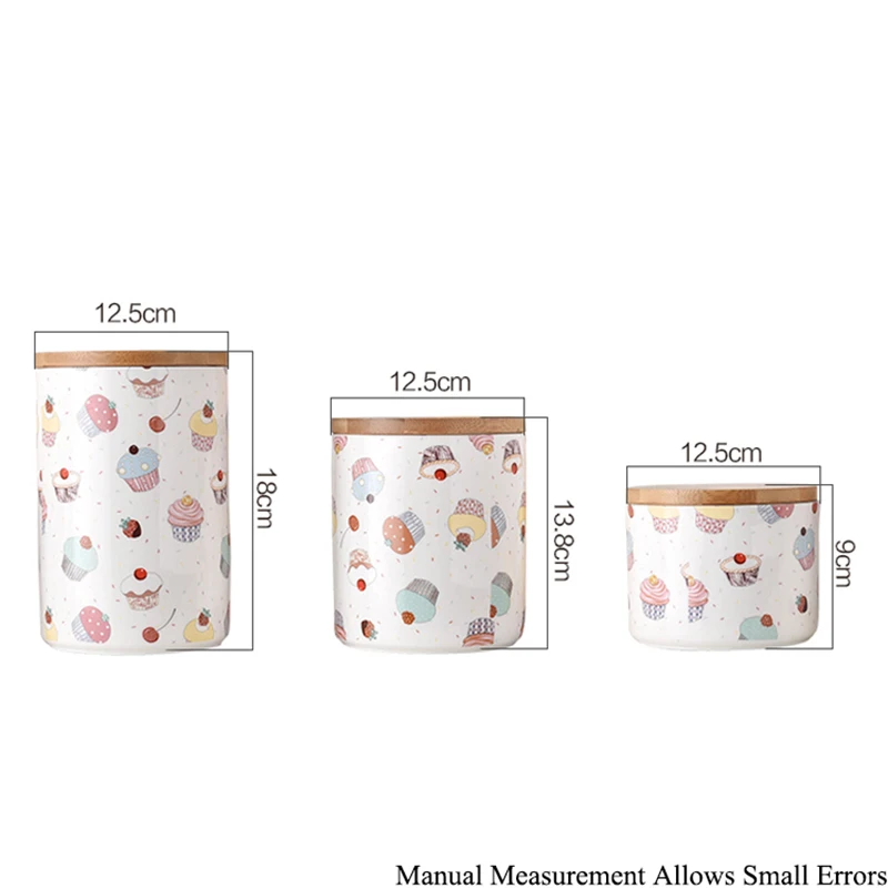 Креативная симпатичная керамическая герметичная банка с деревянной крышкой