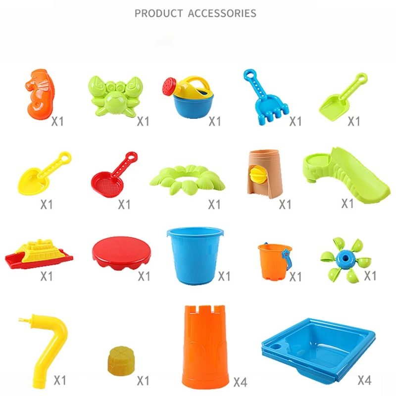 

Summer Sand Water Play Toys Suit Color Random Large Baby Water and Sand Dredging Tool Children Beach Table Sand Pool Set